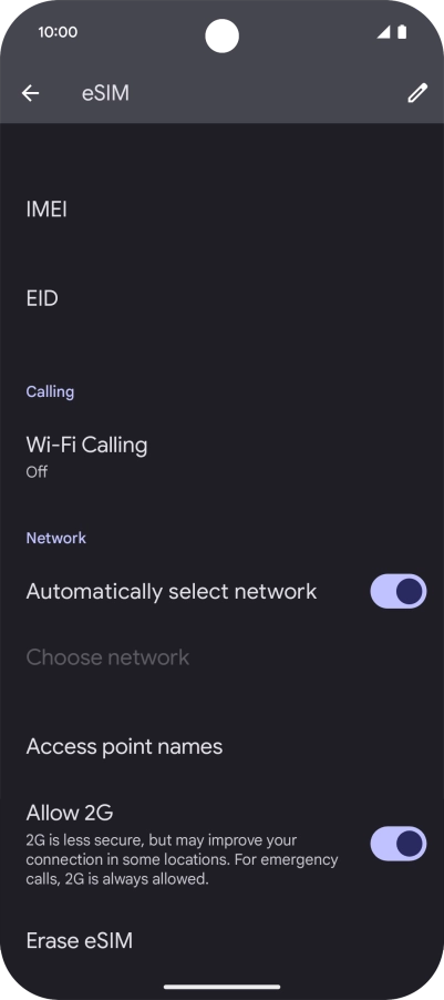 Press Erase eSIM. Press Erase eSIM.