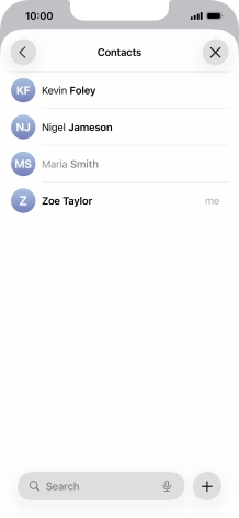 Press the required contact. Press the required contact.