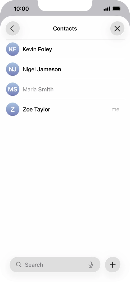 Press the required contact. Press the required contact.