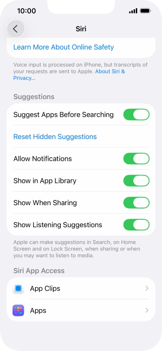 Press the required app. Press the required app.