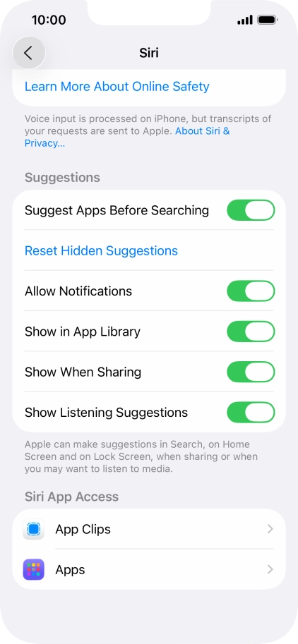 Press the required app. Press the required app.