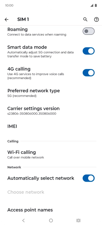 Press Access point names. Press Access point names.
