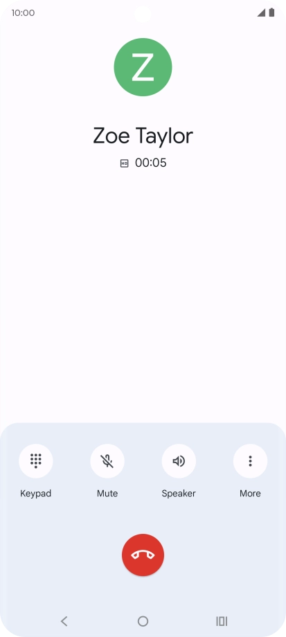 Press the end call icon. Press the end call icon.