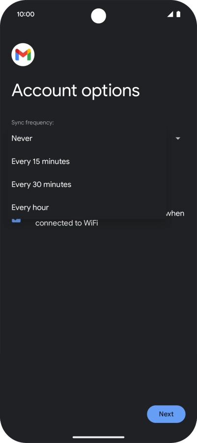 Press the required setting. Press the required setting.