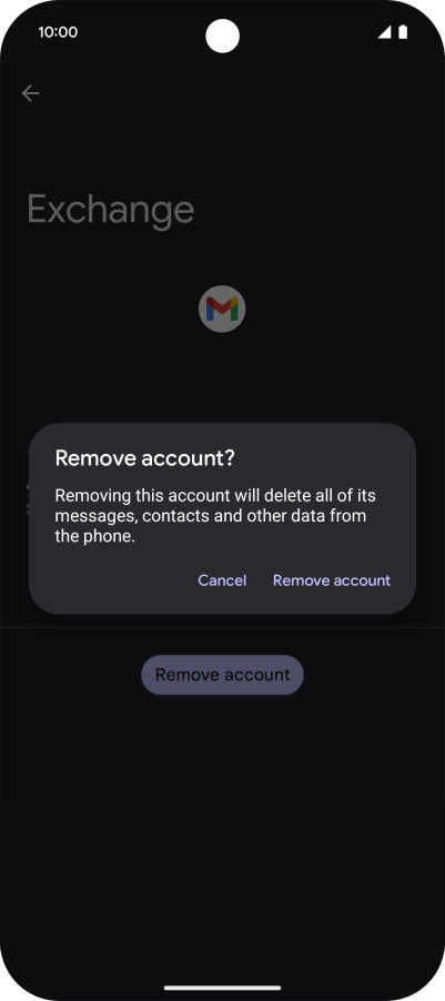 Press Remove account. Press Remove account.
