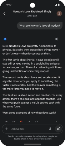 Transcription of the conversation with Gemini Live is now displayed. Transcription of the conversation with Gemini Live is now displayed.