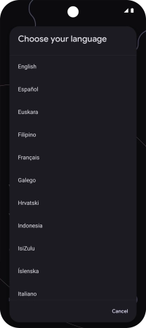 Press the required language. Press the required language.
