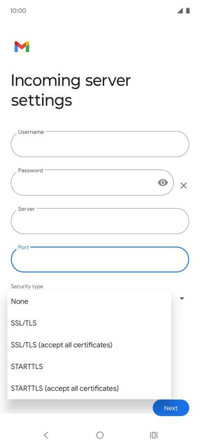 Press SSL/TLS. Press SSL/TLS.