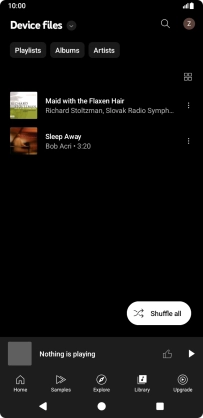 Press the required audio file. Press the required audio file.