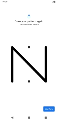 Repeat the selected phone lock code and press Confirm. Repeat the selected phone lock code and press Confirm.
