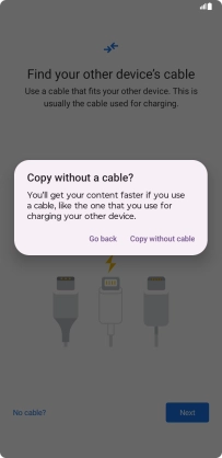 Press Copy without cable. Press Copy without cable.
