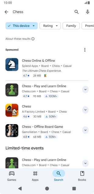 Press the required app. Press the required app.
