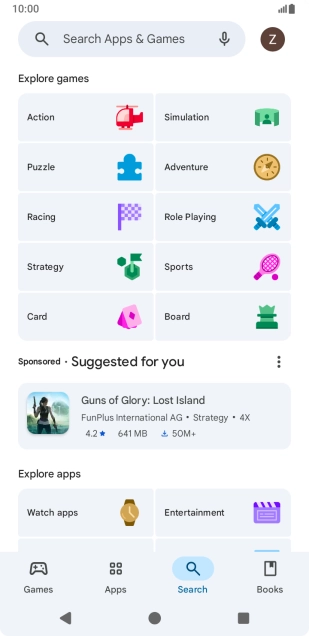 Press the search field. Press the search field.