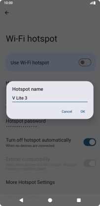 Key in the required Wi-Fi hotspot name and press OK. Key in the required Wi-Fi hotspot name and press OK.