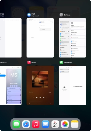 Slide upwards on the required application to end it. Slide upwards on the required application to end it.