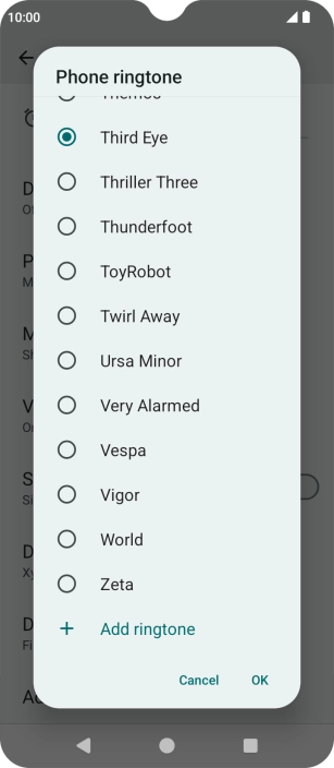 Once you've found a ring tone you like, press OK. Once you've found a ring tone you like, press OK.
