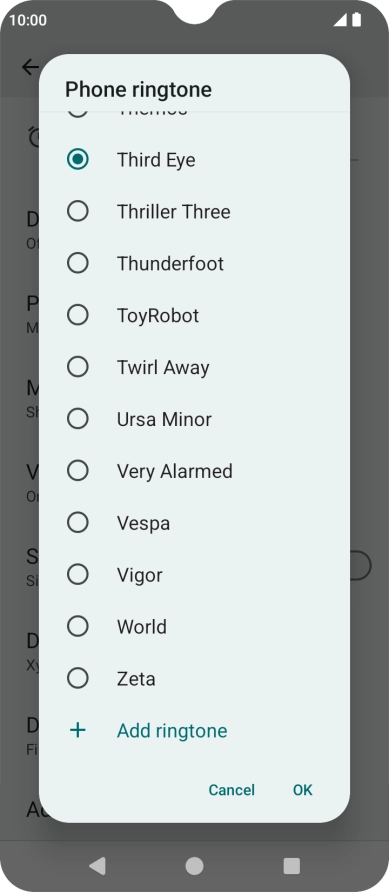 Once you've found a ring tone you like, press OK. Once you've found a ring tone you like, press OK.