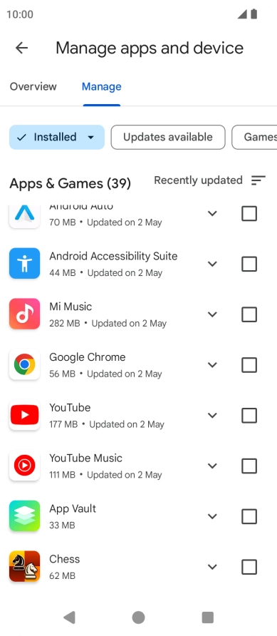 Press the required app. Press the required app.