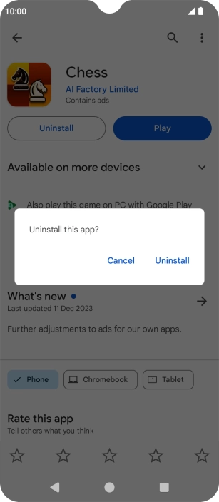 Press Uninstall. Press Uninstall.