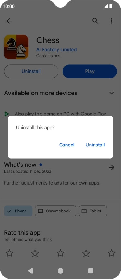 Press Uninstall. Press Uninstall.