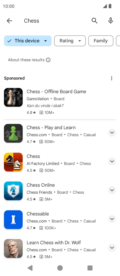 Press the required app. Press the required app.