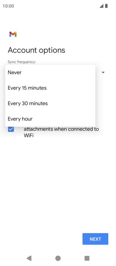 Press the required setting. Press the required setting.