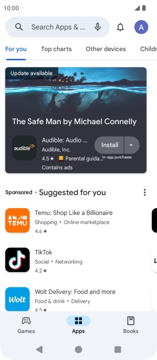Press the search field. Press the search field.