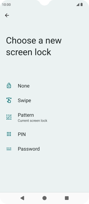 Press None and key in the additional phone lock code you created earlier. Press None and key in the additional phone lock code you created earlier.