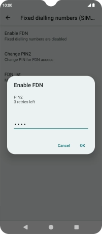 Key in your PIN2 and press OK. Key in your PIN2 and press OK.