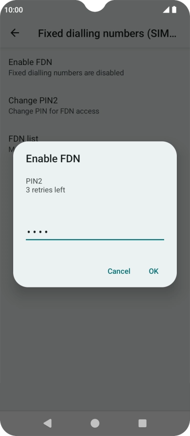 Key in your PIN2 and press OK. Key in your PIN2 and press OK.