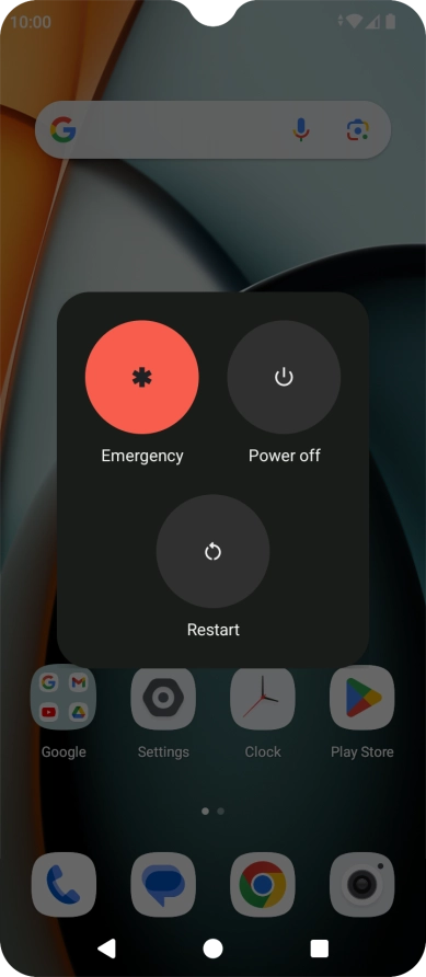 Press Power off. Press Power off.
