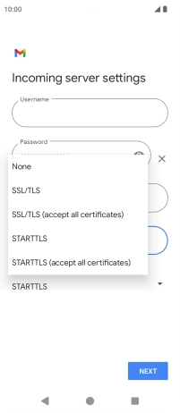 Press SSL/TLS. Press SSL/TLS.