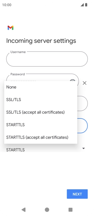 Press SSL/TLS. Press SSL/TLS.