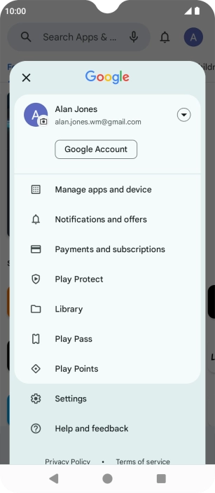 Press Manage apps and device. Press Manage apps and device.