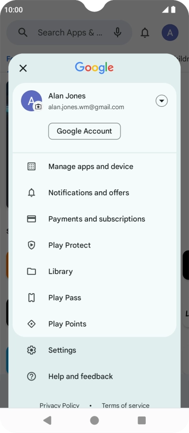 Press Manage apps and device. Press Manage apps and device.