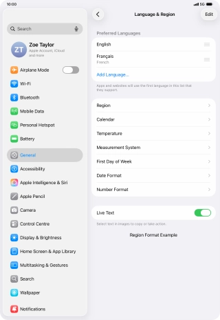 To subsequently select another language as the default language, press the move icon next to the required language and drag it to the top of the list. To subsequently select another language as the default language, press the move icon next to the required language and drag it to the top of the list.