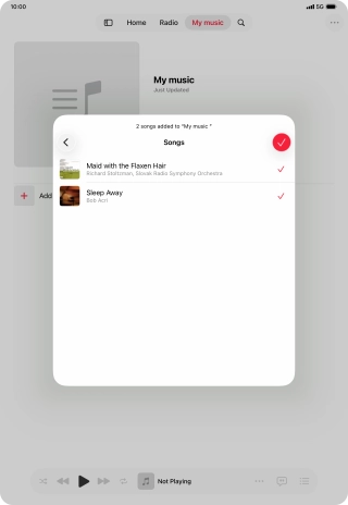 Press the confirm icon. Press the confirm icon.