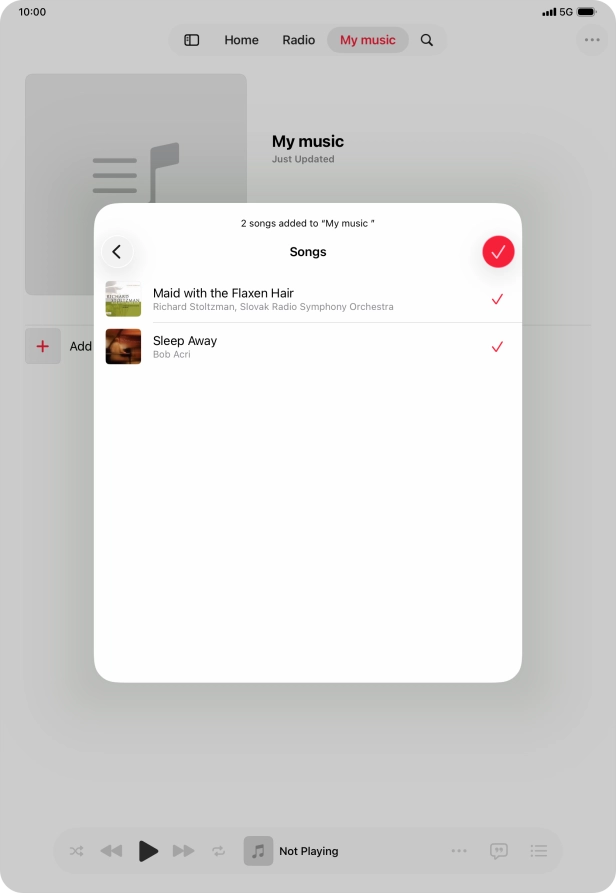 Press the confirm icon. Press the confirm icon.