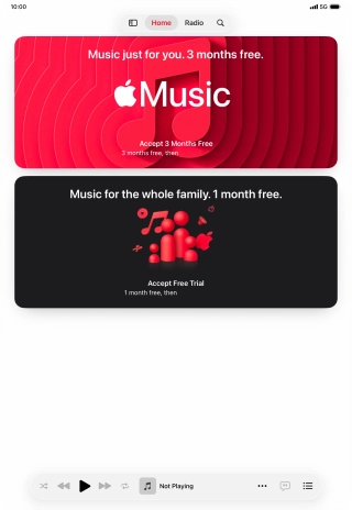 Press the iPad icon. Press the iPad icon.