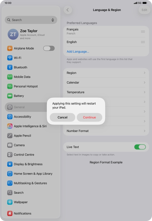 Press Continue. Press Continue.