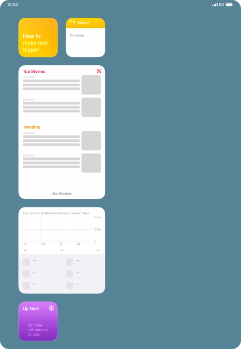 Press and hold the required widget until a pop-up menu is displayed. Press and hold the required widget until a pop-up menu is displayed.
