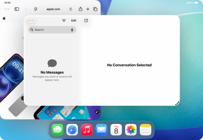 Press and hold the menu icon in the second application window. Press and hold the menu icon in the second application window.