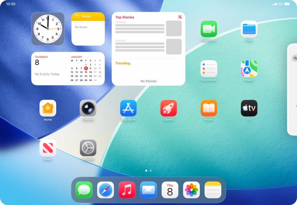 Press the required application. Press the required application.
