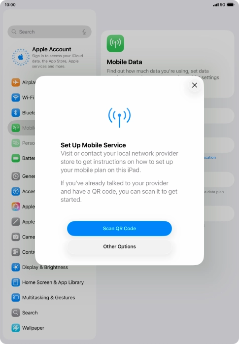 Press Scan QR code. Press Scan QR code.