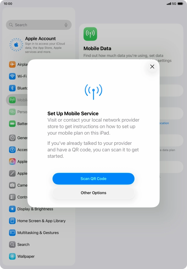 Press Scan QR code. Press Scan QR code.