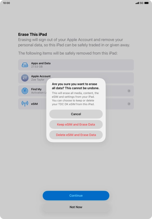 Press the required setting. Press the required setting.
