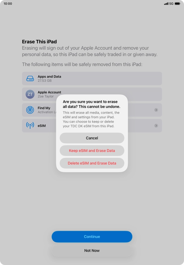 Press the required setting. Press the required setting.