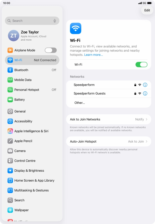 Press the required Wi-Fi network and key in the password for the Wi-Fi network. Press the required Wi-Fi network and key in the password for the Wi-Fi network.