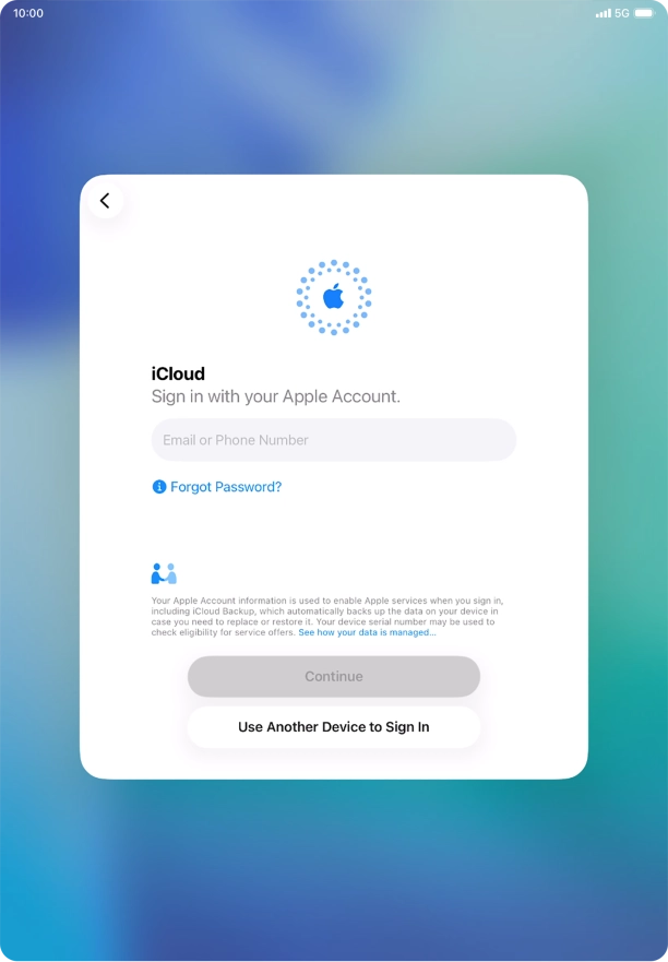 Press Email or Phone Number and key in the username for your Apple Account. Press Email or Phone Number and key in the username for your Apple Account.