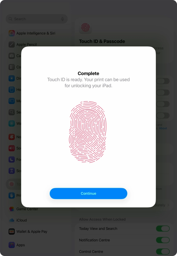 Press Continue. If you haven't previously selected a lock code, key in a code of your own choice twice. Press Continue. If you haven't previously selected a lock code, key in a code of your own choice twice.
